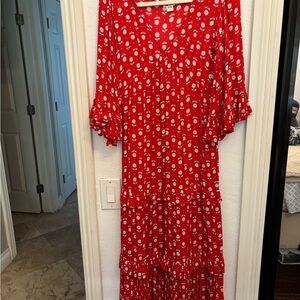 Billabong Red Floral Maxi Dress